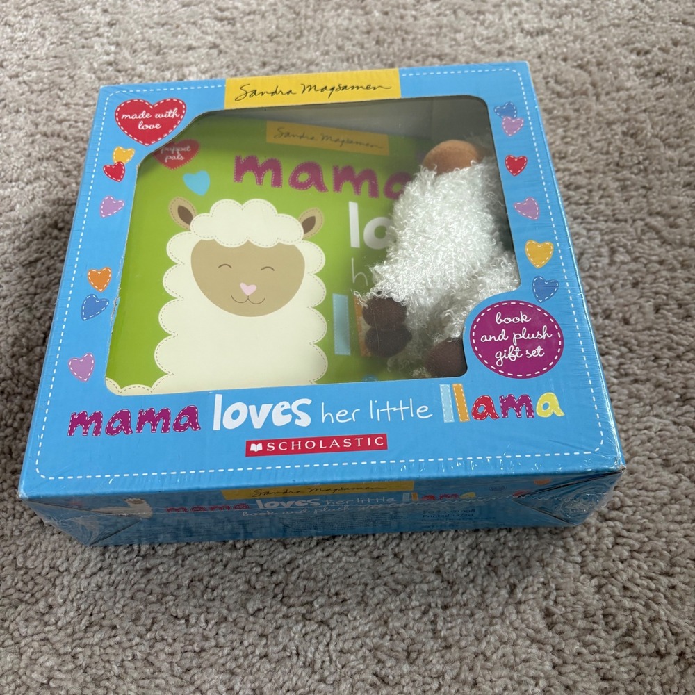 New Sealed Sandra Magsamen Mama Loves Her Little Llama Book & Plush Gift Set‎